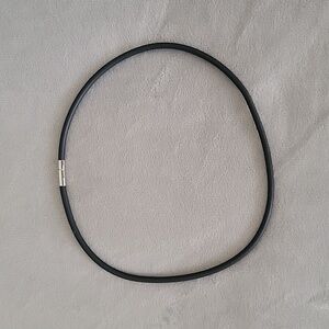 Black Rubber Necklace Jewelry Making, Length 18", Width 0.25" 4mm